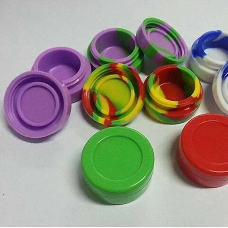 1pcs 3ml/5ml Nonstick Silicone Container Non-stick Oil Wax Jar Dab Storage Box silicone jar