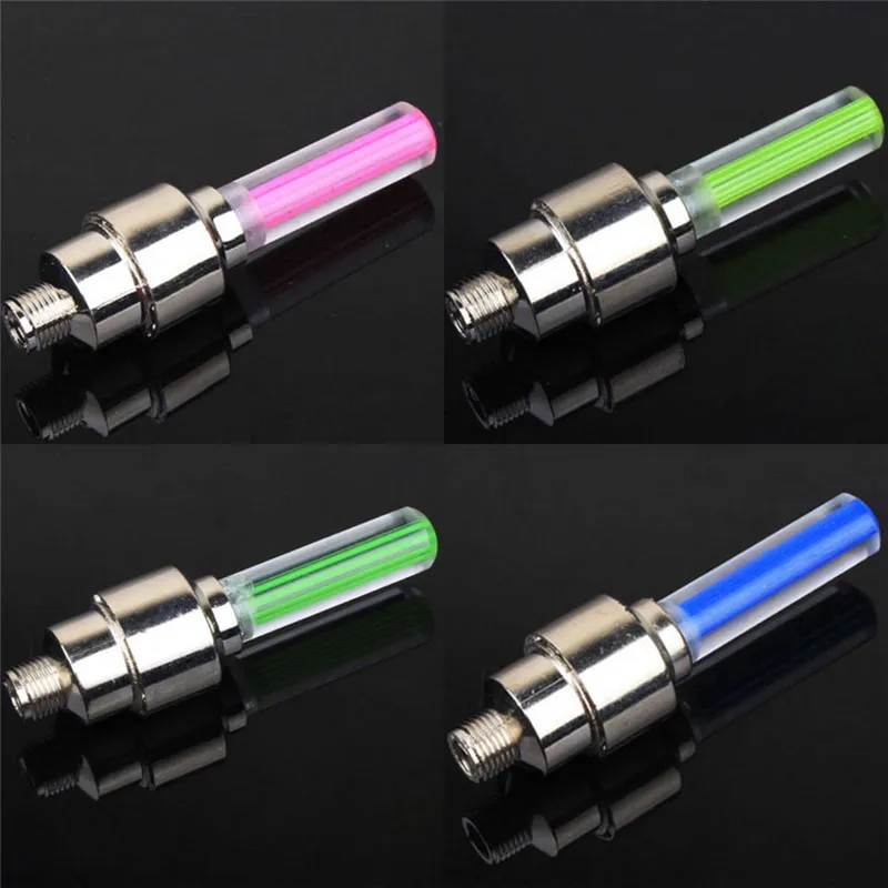 

2Pcs New Car Bike Bicycle Motorcycle Tire Air valve LED Lamp Flash Tyre Wheel Valve Cap Light Hot Sale