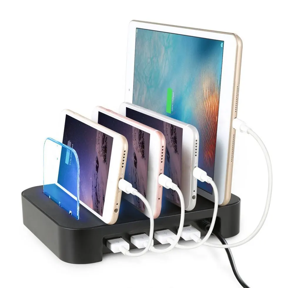 

10PCS 4 USB Ports Compatible Charging Station Multi Function Portable Smart Charger