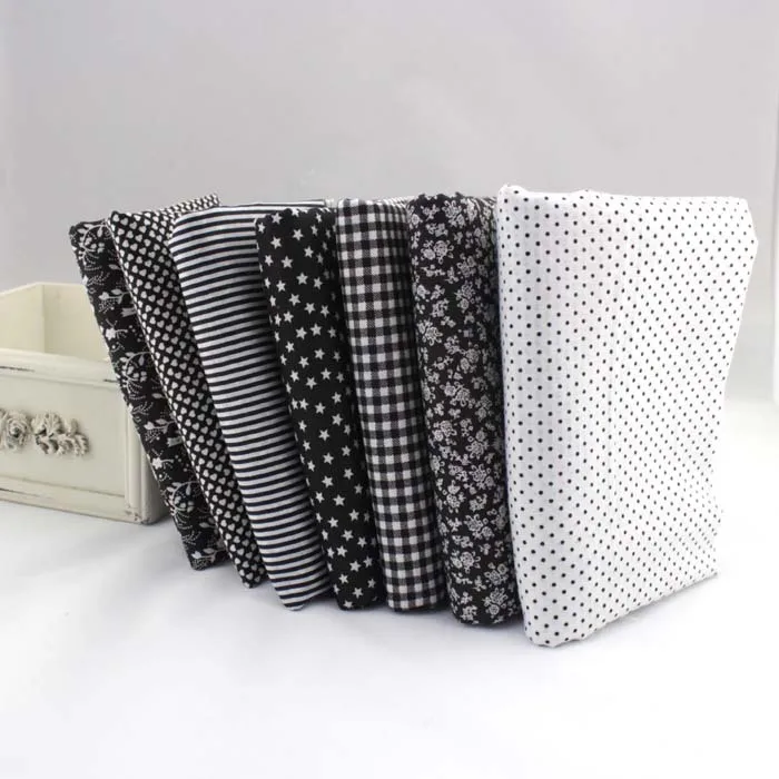 

New !7 pcs 50*50cm Black 100% Cotton Quilting Fabric for DIY Sewing Patchwork Bedding Bags Tilda Doll Baby Cloth Textiles Fabric