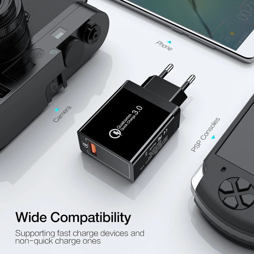 USB raxfly зарядное устройство для телефона для iPhone Quick Charge 3,0 для samsung Note 9 8 18 Вт настенное дорожное быстрое зарядное устройство для телефона huawei P20 Pro