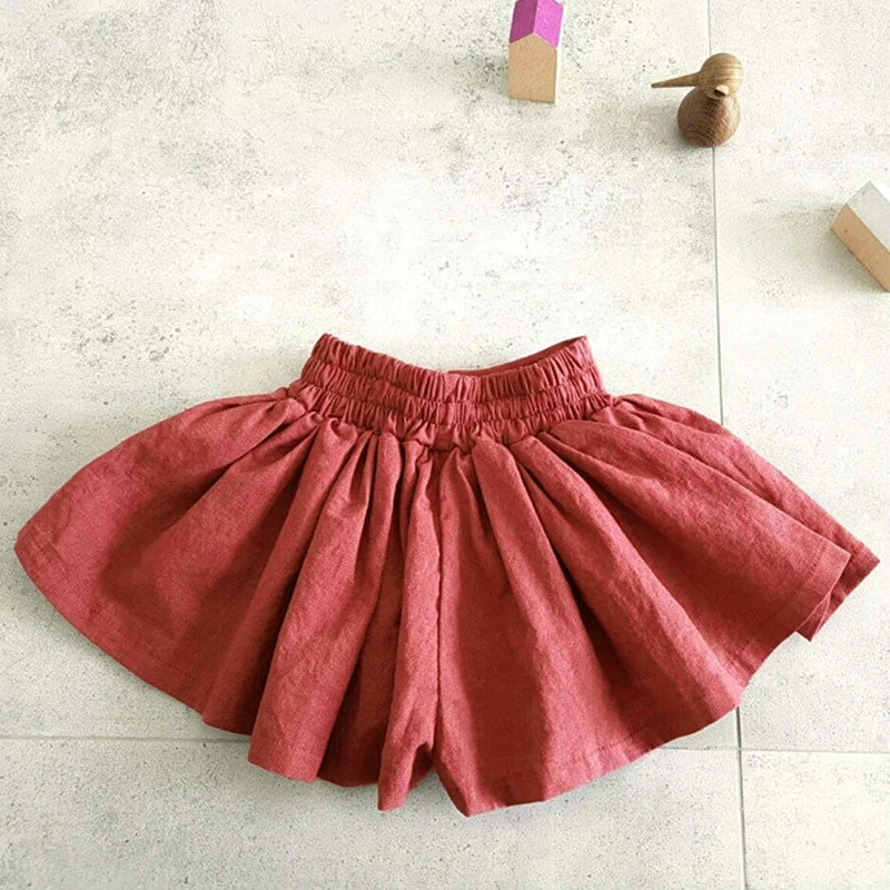 Baby Girls Summer Clothing Girl Shorts Bowknot Solid Short Pants Elastic Waist Cotton Kids Shorts For Girls Khaki Short Pants