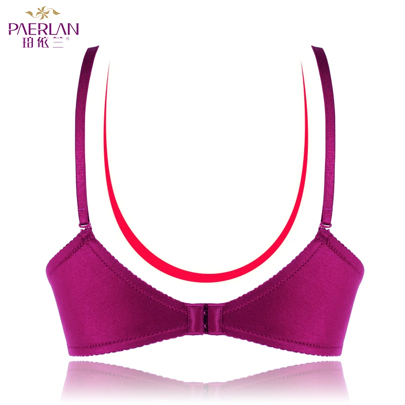 Kopen PAERLAN Naadloze draadloze Sexy beha push up effen kleur naadloze een stuk van knoppen Solid vrouwen ondergoed Draad Gratis 3 4 Cup