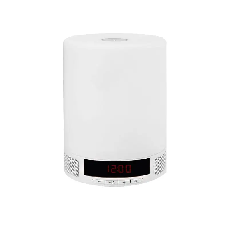 

Soft Hands-Free Speaker Cylinder Shaped 4-Mode LED Night Light Bluetooth Player With Time Display TF Slot For IPhone /IPad