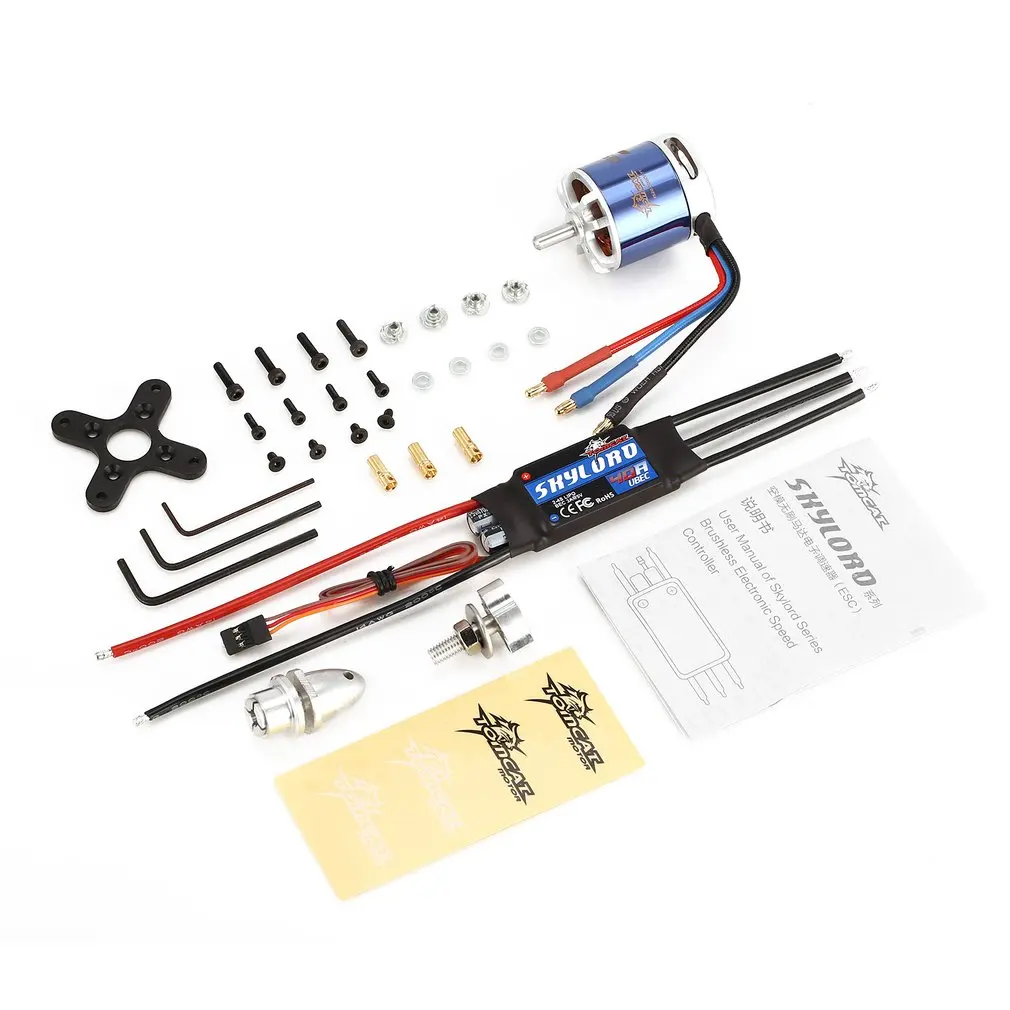 

TomCat TC-G 3520 KV980 7T Brushless Motor Skyload 50A Brushless ESC Combo Set for RC Fixed Wing Airplane Drone Helicopter