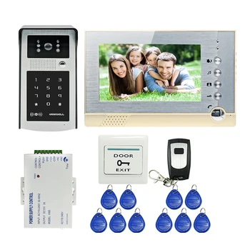 

MILEVIEW 7" Record Screen Video Door Phone Intercom System Outdoor Metal RFID Code Keypad Doorbell Camera + 8G SD Free Shipping
