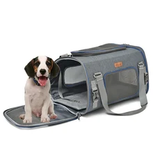 Дорожная сумка для собак, мягкая складная переноска для собак, прочная нейлоновая безопасная переноска для домашних животных
