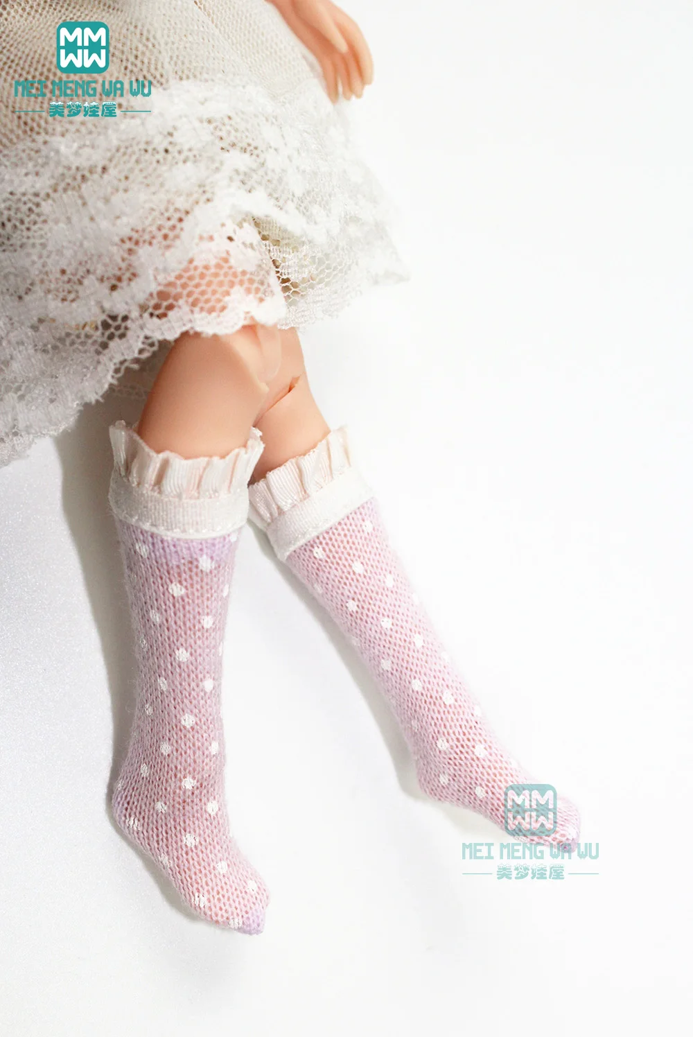 Модные белые кружевные чулки, кружевные носки в горошек для Blyth Azone 1/6 аксессуары для кукол