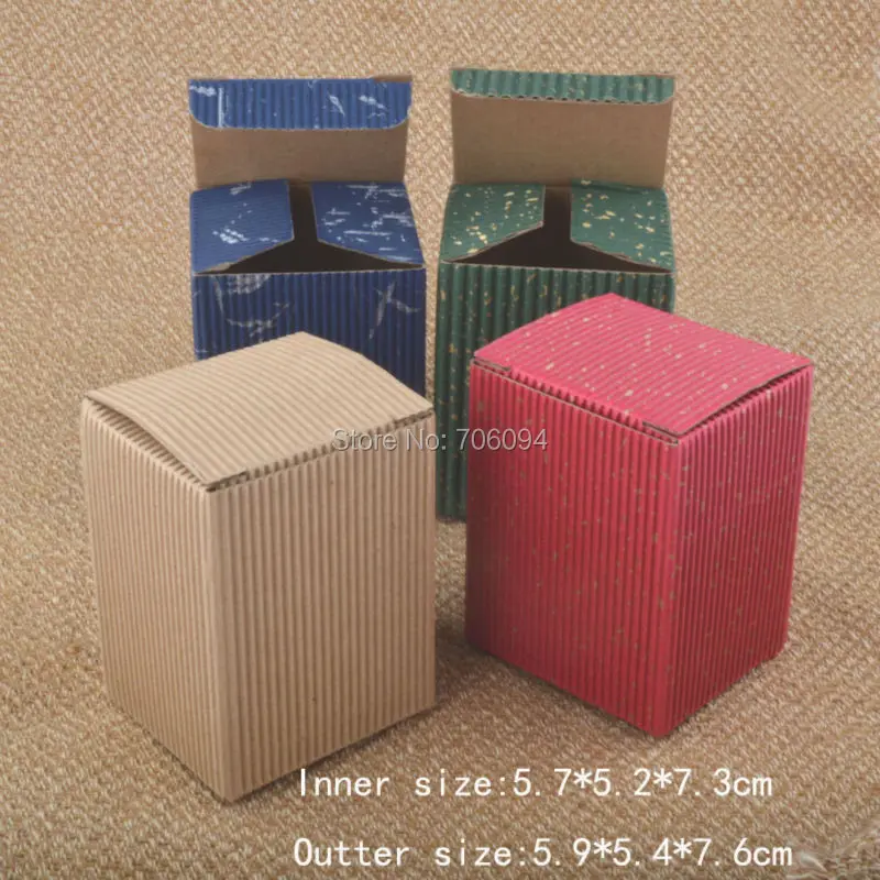 

100PCS 5.9*5.4*7.6CM Handmade Corrugated kraft Paper box Wedding Favors Candy Boxes Party Gift Box custom paper box availabe