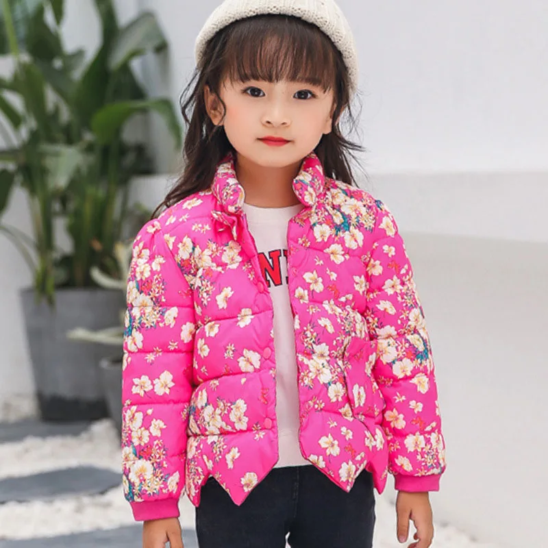 

Boys Girls Winter Down Coat Kids Fashion Printed Jacket Winter Warm Clothes Children's Ultra Light Turtleneck Outerwear Jackets