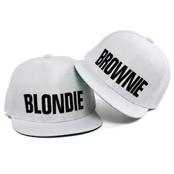 2017 новые Blondie и домовой Для женщин Snapback шапки Вышивка плоский край Бейсбол шляпа домовой Blondie белый подруги Gorras