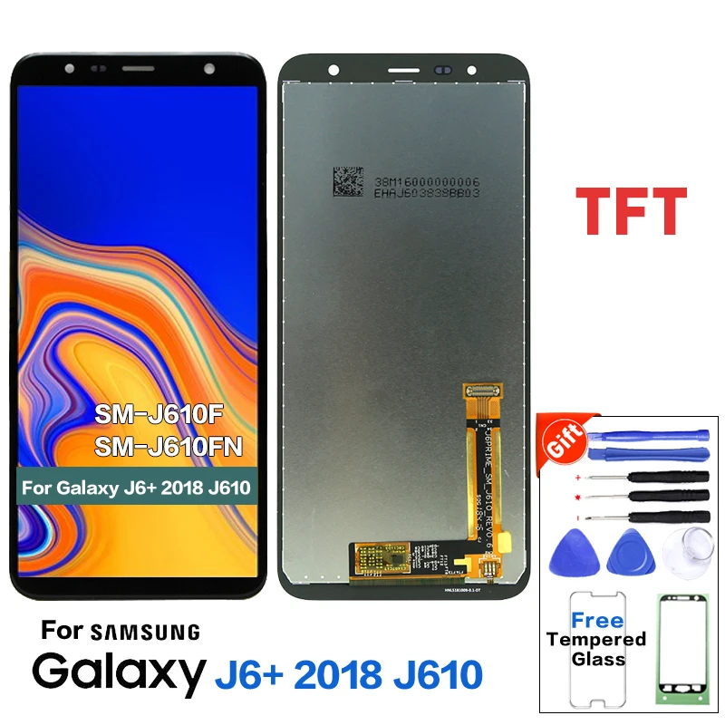 Для samsung Galaxy J6 + J610 SM-J610F SM-J610FN Дисплей ЖК Экран Замена для жидкокристаллический
