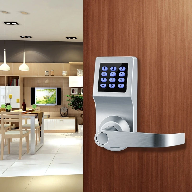 Digital Keypad Door Lock Remote Control+Password+Card+Key Spring Bolt Smart Electronic Lock  0