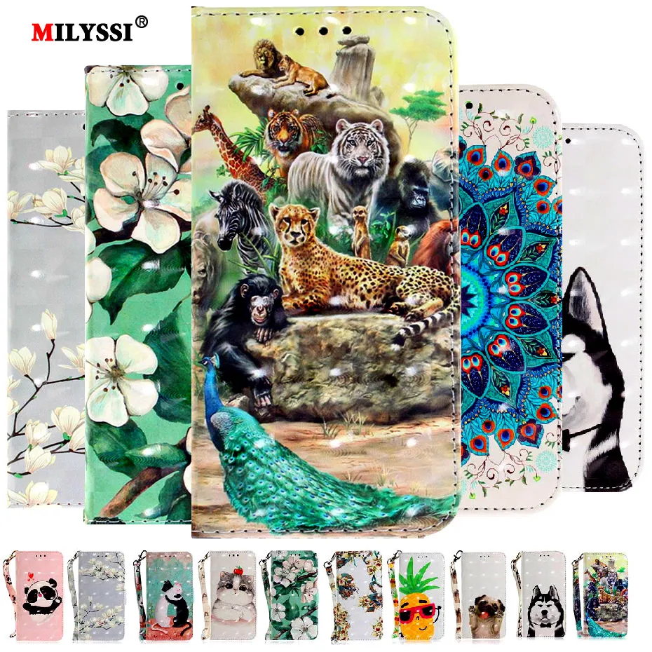 

3D Vision Leather Flip Case For Huawei P Smart Plus 2019 Wallet Case For P Smart Z 2019 Cover Painted Case Fundas Capa