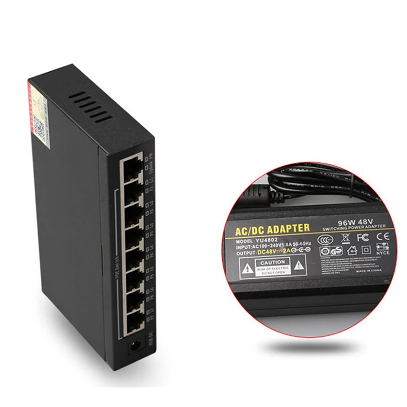 8 Порты RJ45 10/100 Мбит/с poe сетевой переключатель умный блок питания Ethernet-коммутатор Беспроводной AP для мониторинга Камера