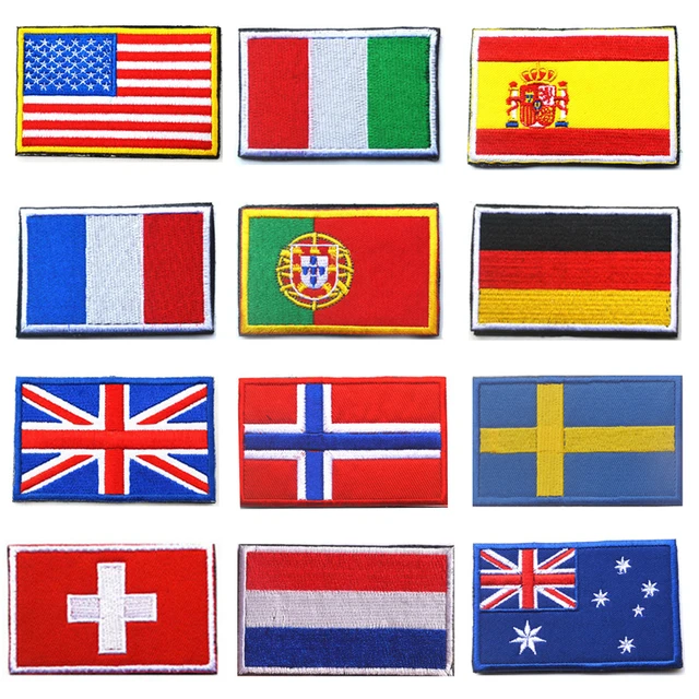 embroidered country flag patches