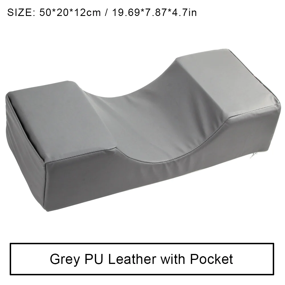 Подушка для ресниц, наращивание ресниц, кривая, пена, подушка для ресниц, поддержка защиты шеи, салон красоты, использовать инструменты для макияжа, эргономичный - Цвет: Grey PU Leather