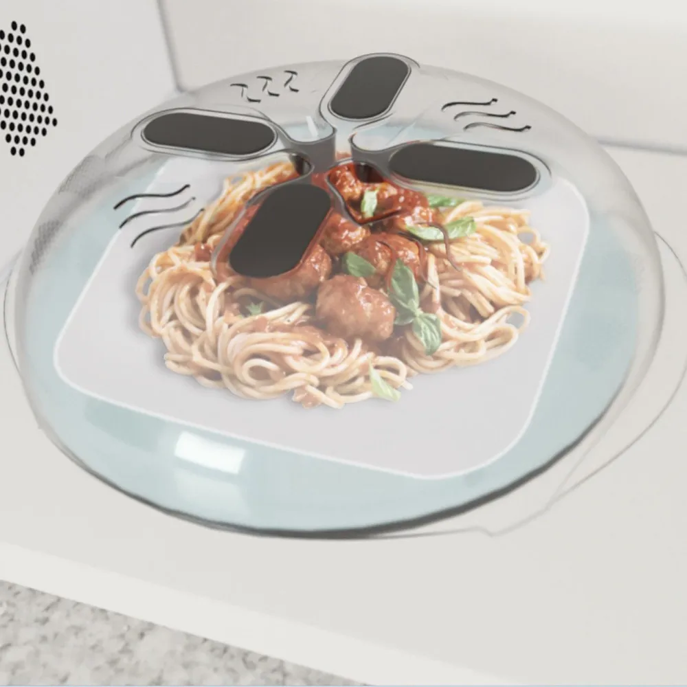 

Plastic Magnet Food Splatter Guard Microwave Hover Anti-Sputtering Cover With Steam Vents Magnetic Splatter Lid Heat Resistant