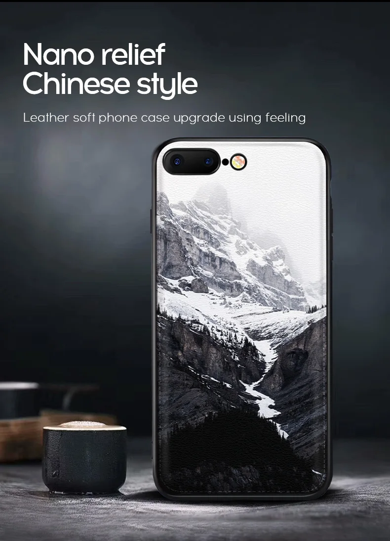 IIOZO природный пейзаж мягкий из искусственной кожи чехол для Iphone X XR XS MAX 6 7 8 plus снежные горы задняя крышка чехол для телефона s