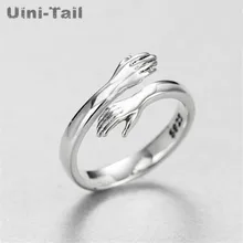 Uini-Tail Горячая новинка 925 ювелирные изделия из стерлингового серебра в европейском и американском стиле кольцо для обнимания в стиле ретро модное Открытое кольцо GN601 Uini-Tail Горячая новинка 925 ювелирные изделия из стерлингового серебра в европейском и американском стиле кольцо для обнимания в стиле ретро модное Открытое кольцо GN601