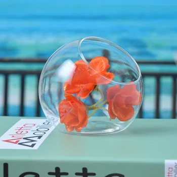 

1PC Handmade Glass Flat Vase Flower Vases Home Decor Wedding Decoration Fashion Holiday Birthday Gifts Glass Crafts JY 1186