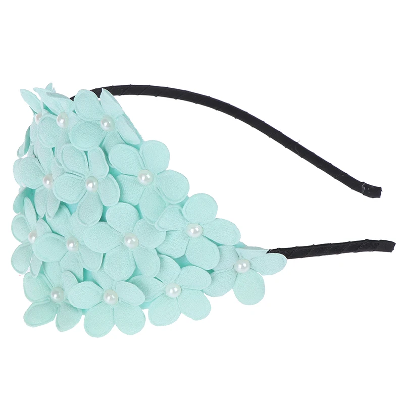 1PCS Beauty Flowers Hair Hoop Princess Dress Match Hair Bows Pearl Flower For Decoration Hairband Baby Girls Hair Band Headwear
