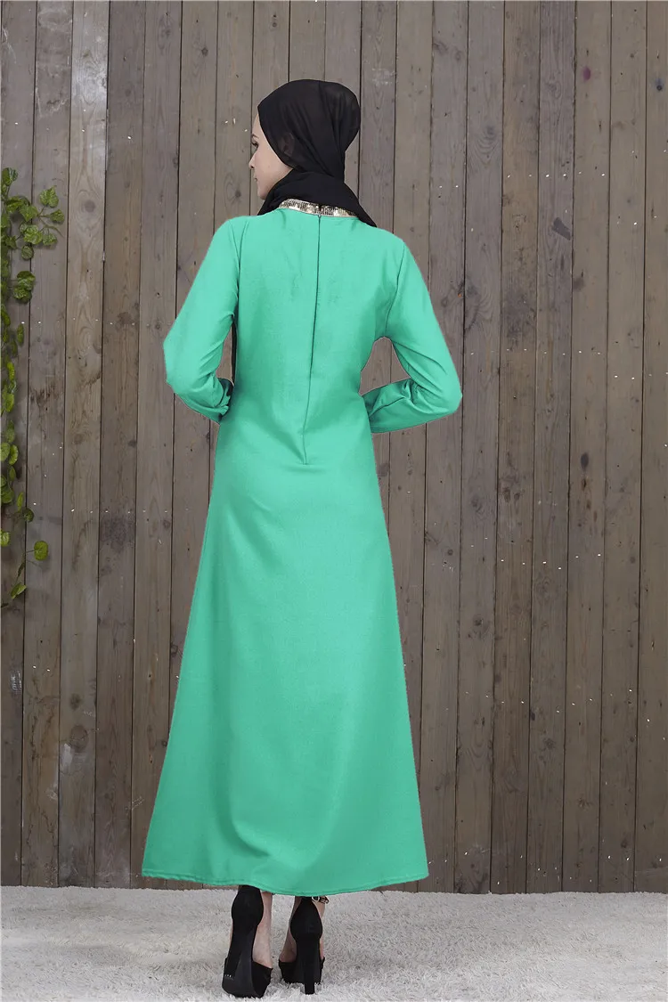 Abayas женская мусульманская одежда длинный рукав модный хиджаб платья макси мусульманское платье Бангладеш Кафтан Дубай, Турция халат CN-092