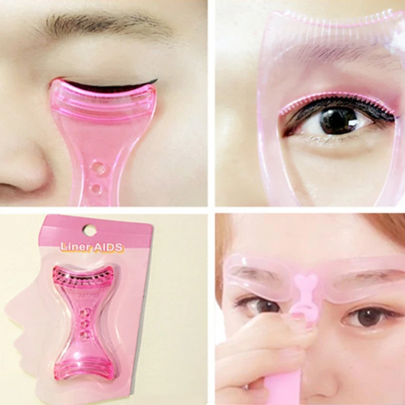 1Pc Pink Plastic Eyeliner Model Makeup Eye Helper Device Tool Draw Eye
