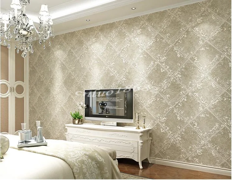 Waliicorners American retro industrial wind diamond non-woven 3D wallpaper living room bedroom TV simple background wall 21 QQ20180623205246