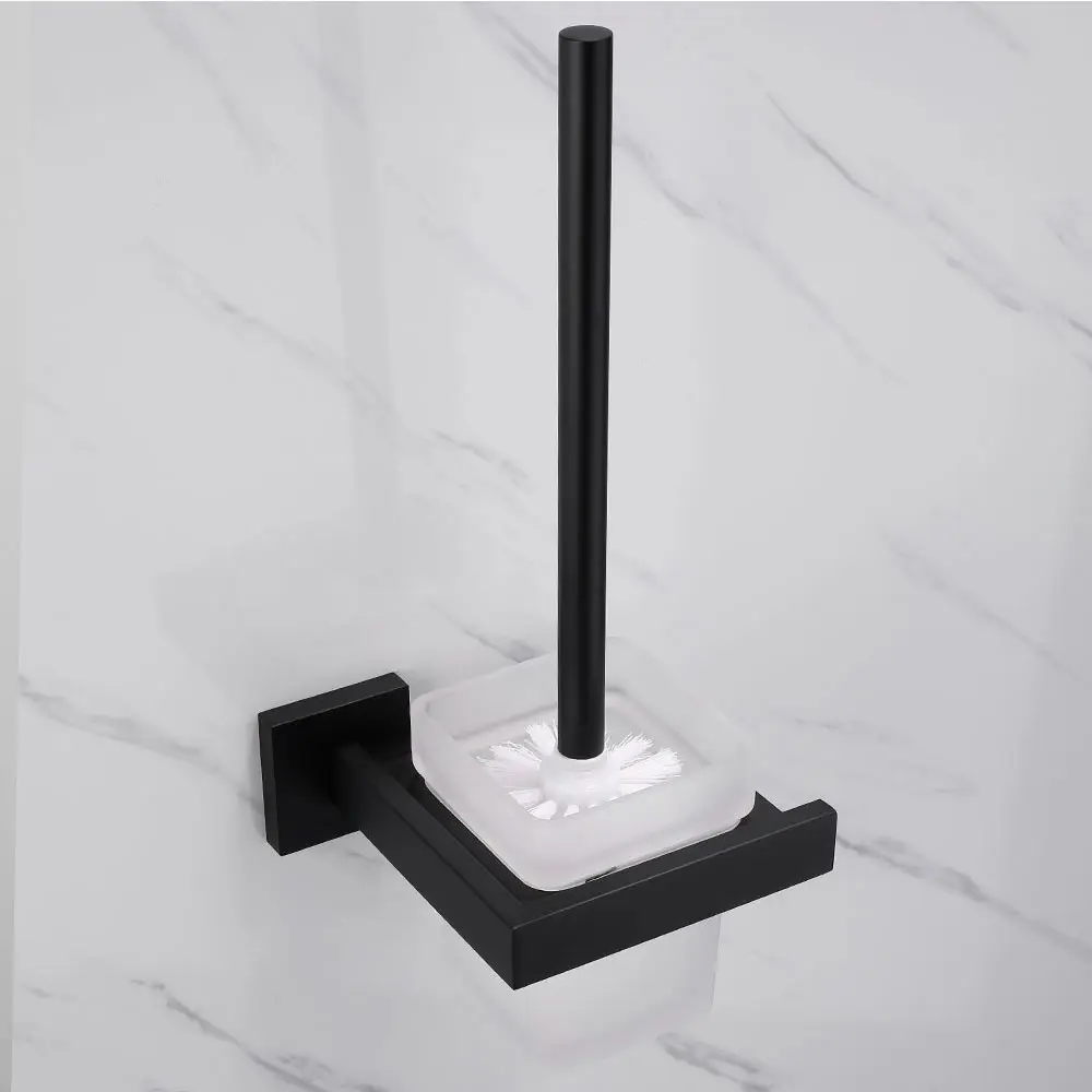 SUS 304 Stainless Steel Toilet Brush Holders Bathroom Black Matte