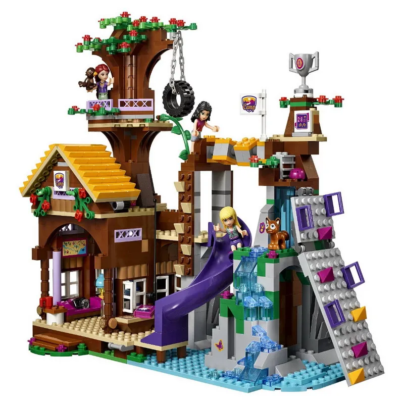 

739Pcs BELA 10497 Girl Friends Adventure Camp Tree House Figure Blocks Christmas Gift Building Bricks Toys For Children
