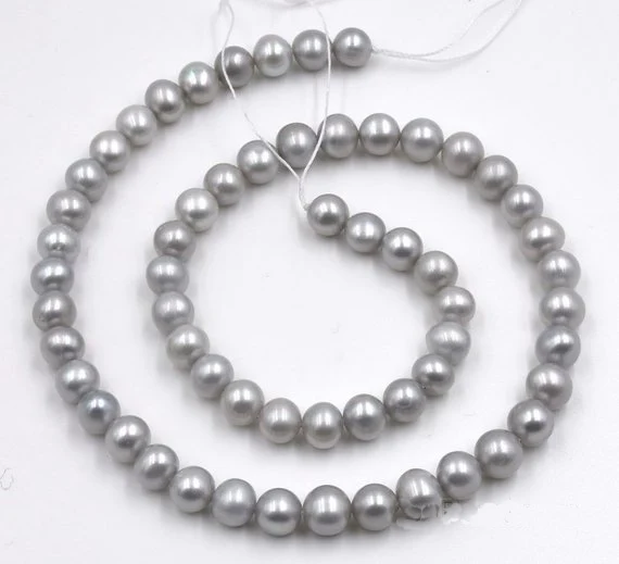 

Gray Pearl Jewellery,6-7MM Genuine Freshwater Pearl Loose Beads,New Free Shipping