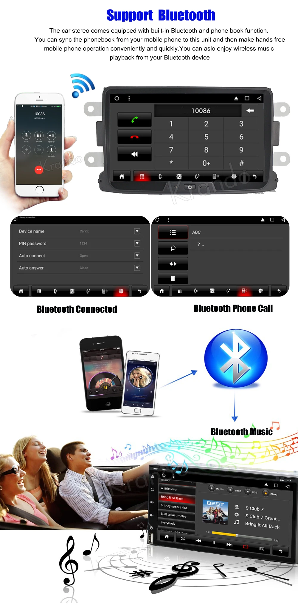 Sale Krando Android 8.1 8" (no dvd) car radio player navigation gps for RENAULT DUSTER audio multimedia entertainment system 3