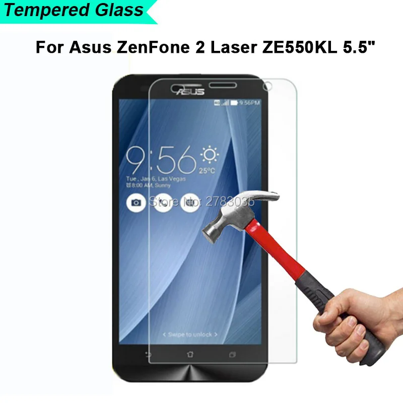Asus zenfone 2 레이저 ze550kl ze551kl 5.5 "9 h 경도 2.5d 초박형 강화 유리 필름 스크린