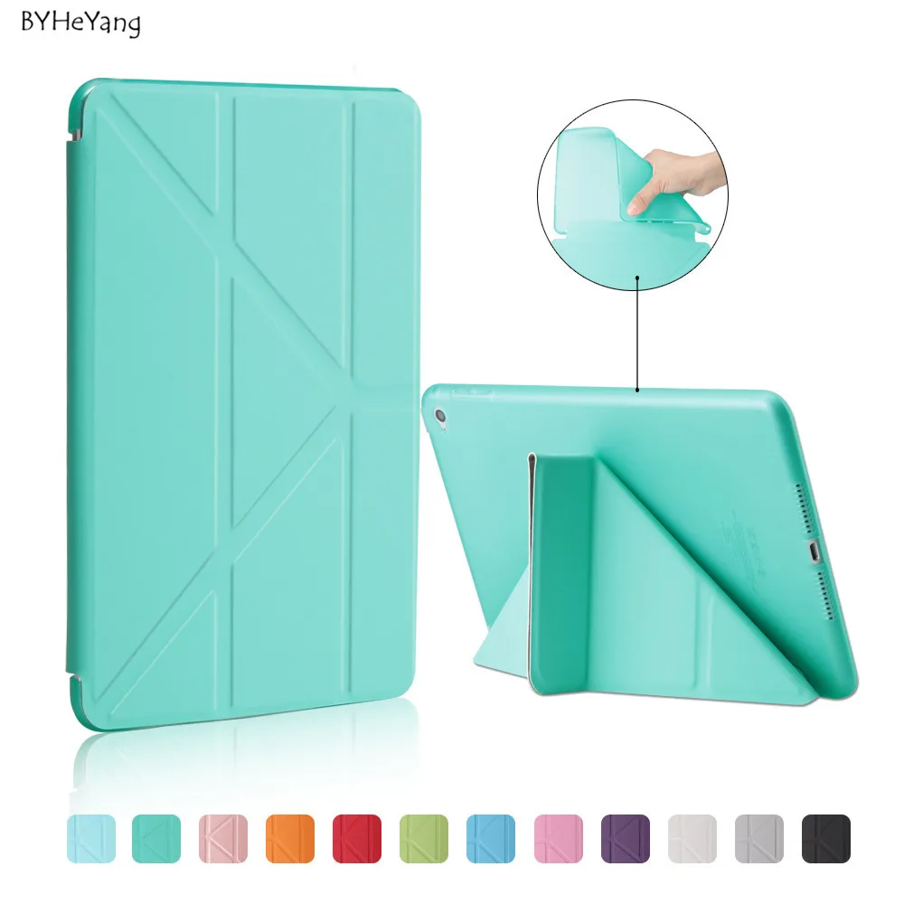 

BYHeYang For iPad mini 4 Case TPU Back Cover Case for Apple iPad mini 4 Tablet PU Leather Smart Cover Cases Auto Sleep Wake