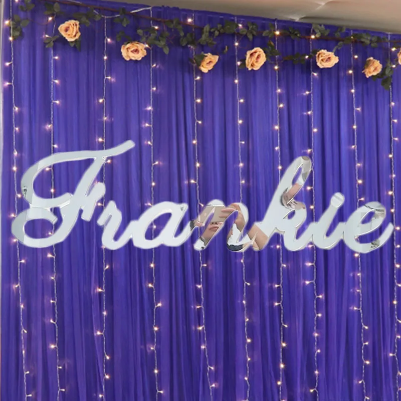 

Custom Wedding Name Sign Personalized Mirror Gold Acrylic Name Sign Letter Party Backdrop Decorations Room Wall Hanger