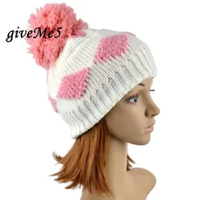 Hot Sale Winter Knitting Beanie Hat Cap Women s Diamond Grid Pattern Hat Fashion Beanie Crochet