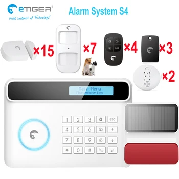 

RFID tags&Android App control Smart GSM Home Alarm System with LCD,alarme home security Spanish menu available