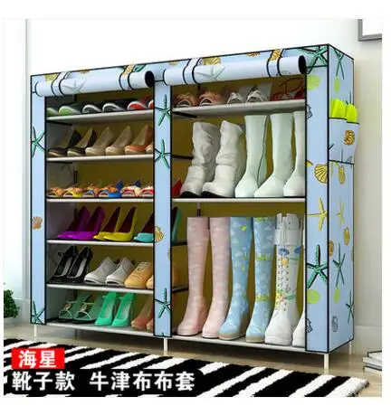 

Simple multi-layer assembled folding storage shoe cabinets cloth shoe hanger