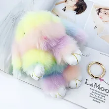 New artificial imitation hair color bunny doll pendant bag car pendant children plush toys Small Gifts small bunny s blue blanket new ed