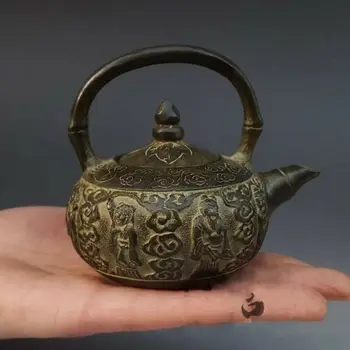 

Collection Chinese Bronze Myth Eight Immortals God Wine Tea Pot Flagon Kettle