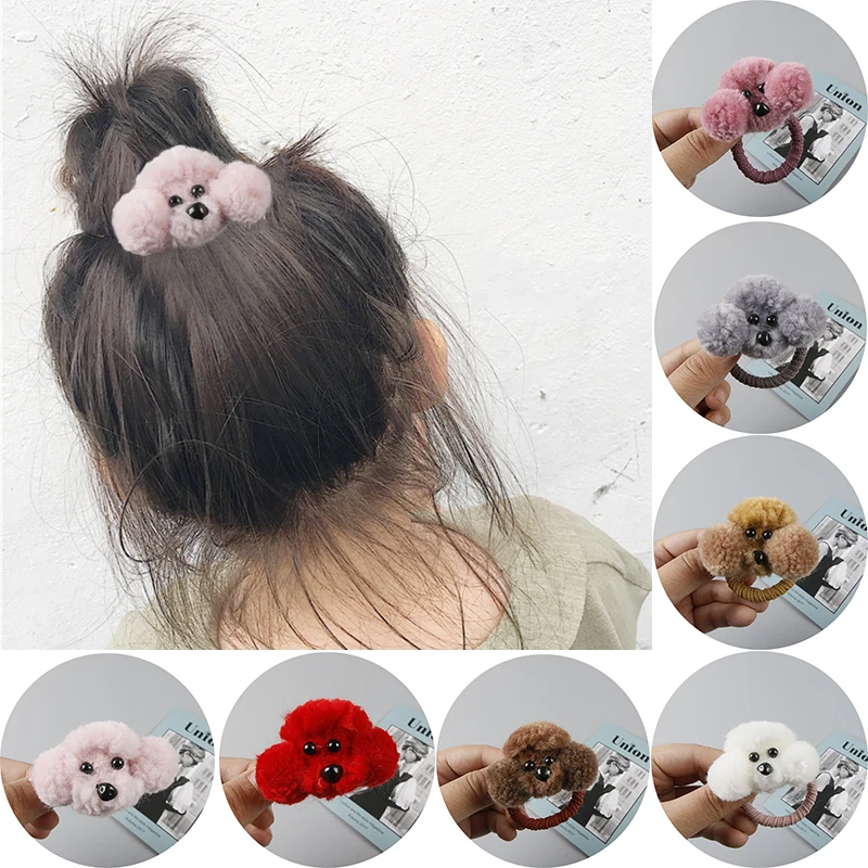 

Hot 3D Cute Teddy Dog Hairpins Children Hair Clips Headdress Girls Hair pins Headwear Baby Hair Accessories Elastic Hair Bands