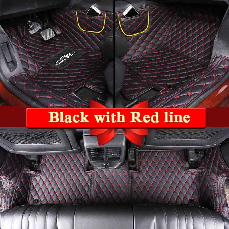 Car Styling Car Floor Mats For Mitsubishi Outlander- 5Seats LHD Leather Auto Foot Pad Cover Internal Accessories