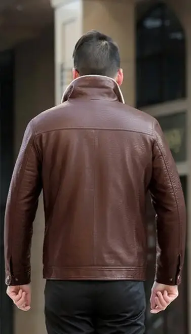 veste en cuir hommeNew middle aged and old people with suede jacket fashionable men's jacket jacket men leather