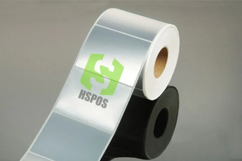 50*30mm PET label sticker 5000pcs one roll double row matte silver label waterproof high temperature resistant barcode printer