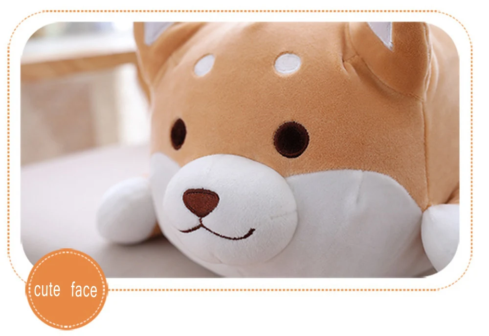 Fancytrader Giant Lying Animal Akita Plush Toy Pillow Stuffed Cartoon Anime Shiba Inu Dog Doll   58cm Present for Children14