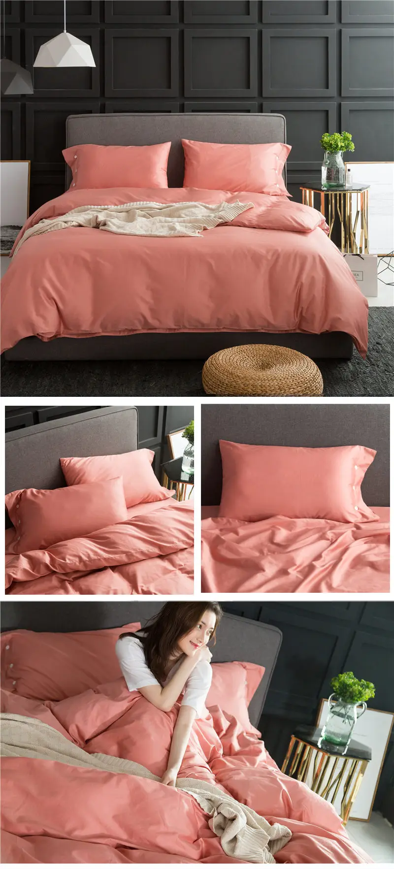 cotton bedding set bed cover fitted sheet mattress cover 04