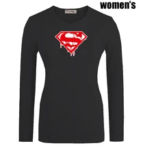 Melting Superman Marvel Superhero Bodybuilding Fitness Printed T Shirt Casual Long Sleeve Women s Girl s