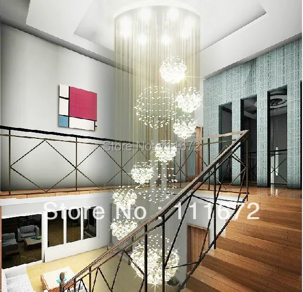Neue moderne artikel dia80 h300cm groÃe moderne hotel kronleuchter kristall treppe licht freies verschiffen.jpg