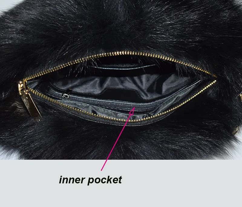 fox fur handmuff details